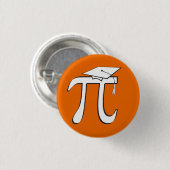 Badge Rond 2,50 Cm Math Pi Graduate © - Orange et Blanc (Devant & derrière)