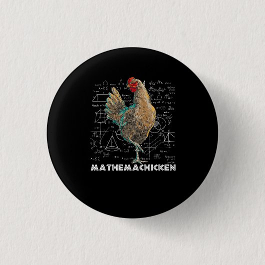 Badge Rond 2,50 Cm Mathemachicken I Love Chicken Funny Math Lover Mat (Devant)