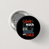 Badge Rond 2,50 Cm Maths et chats (Devant & derrière)