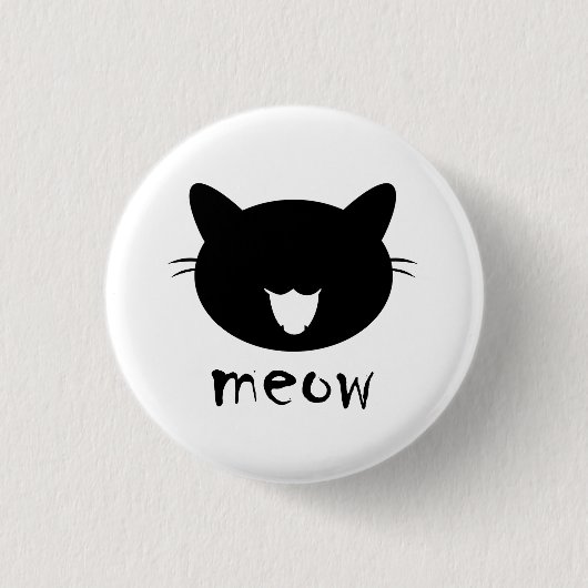 Badge Rond 2,50 Cm Matrice de chat à boutons | Bouton Arrondi (Devant)