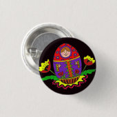 Badge Rond 2,50 Cm Matryoshka Pysanka Art populaire ukrainien (Devant & derrière)