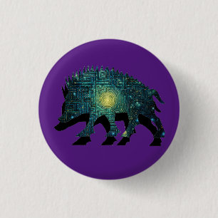 Badge Rond 2,50 Cm Maze en bois Pictish