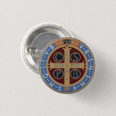 Badge Rond 2,50 Cm Médaille de saint Benoît (Devant & derrière)