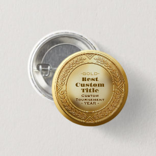 Badge Rond 2,50 Cm Médaille personnalisée 3D réaliste en feuille d'or