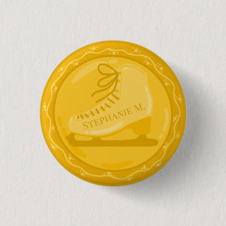 Badge Rond 2,50 Cm Médaillon Golden Ice Patinage