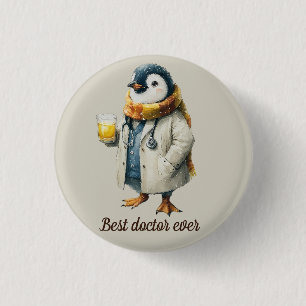 Badge Rond 2,50 Cm Médicin(e) de rêve pingouin personnalisé pour l'hi