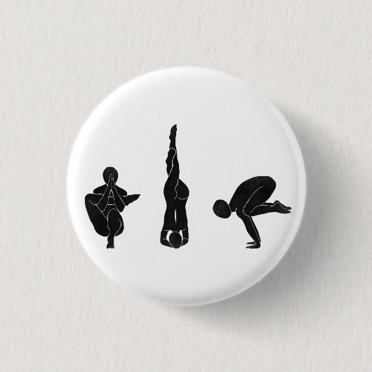 Badge Rond 2,50 Cm Meditation, yoga, Attitude (Devant)