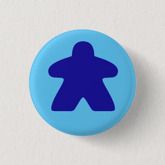 Badge Rond 2,50 Cm Meeple bleu (Devant)