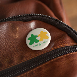 Badge Rond 2,50 Cm Meeples en amour, vert & Jaune