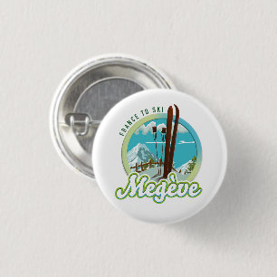 Badge Rond 2,50 Cm Megève france ski logo