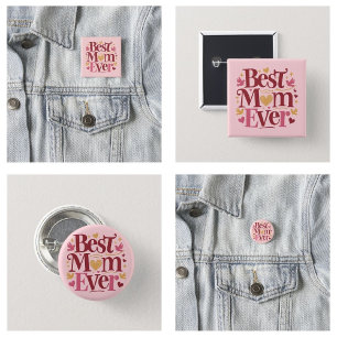 Badge Rond 2,50 Cm Meilleure Maman de la Fête des Mères