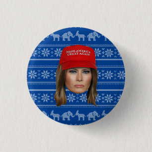 Badge Rond 2,50 Cm Melania Trump MAGA Noël