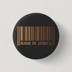 Badge Rond 2,50 Cm Melanin Barcode Design Fièrement fait en Afrique