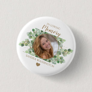 Badge Rond 2,50 Cm Mémorial de photo d'eucalyptus personnalisé