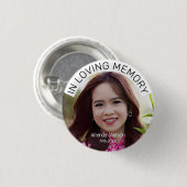 Badge Rond 2,50 Cm Memorial Hommage Moderne En mémoire d'amour (Devant & derrière)