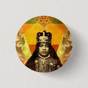 Badge Rond 2,50 Cm Menen Asfaw Hailé Selassie HIM Jah Rastafari
