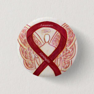 Badge Rond 2,50 Cm Méningite Sensibilisation à l'angle Épingles de ru