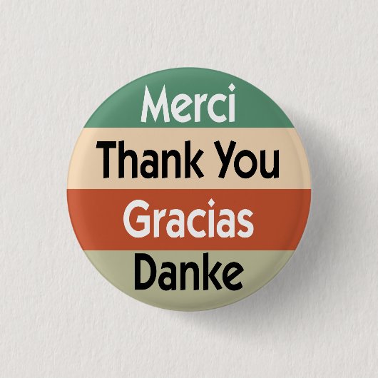 Badge Rond 2,50 Cm Merci dans 4 langues (Devant)