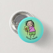 Badge Rond 2,50 Cm Merci Pin (Devant & derrière)
