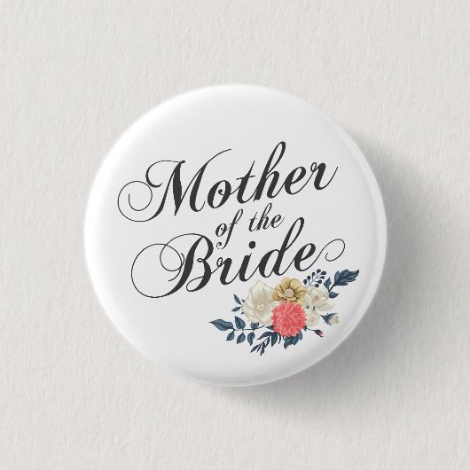 Badge Rond 2,50 Cm Mère du Mariage de mariée | Bouton d'épingle (Devant)