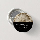 Badge Rond 2,50 Cm Mère du Mariage Groom Gold Daisy (Devant & derrière)