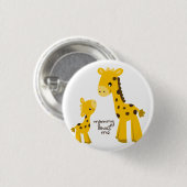 Badge Rond 2,50 Cm Mère et bébé Giraffe (Devant & derrière)