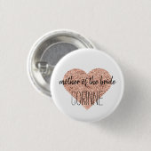 Badge Rond 2,50 Cm Mère mignonne du bouton de jeune mariée (Devant & derrière)