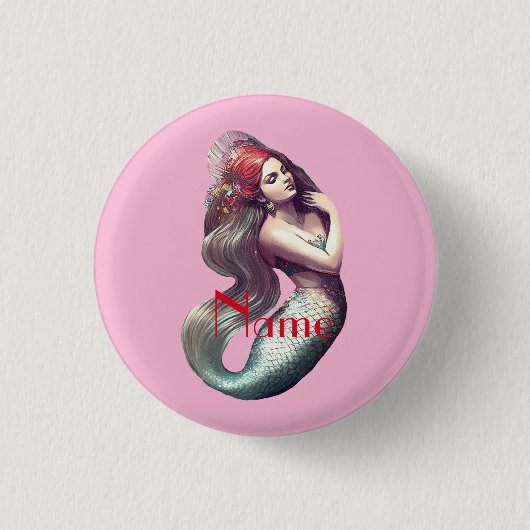 Badge Rond 2,50 Cm Mermaid Beauté de Redhead Thunder_Cove (Devant)