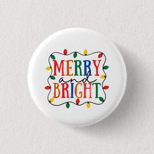 Badge Rond 2,50 Cm Merry And Bright Christmas (Devant)