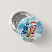 Badge Rond 2,50 Cm Merry Christmas - (Devant & derrière)