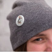 Badge Rond 2,50 Cm Merry Puffin, personnalisé