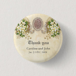 Badge Rond 2,50 Cm Merveilleuses fleurs blanches douces