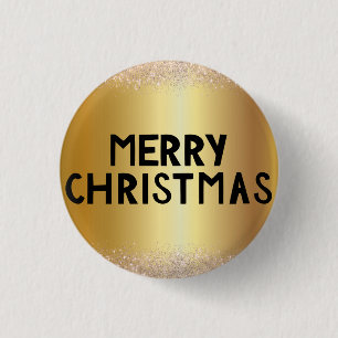Badge Rond 2,50 Cm Merveilleux, Awesome, Joyeux Noël Gold bouton