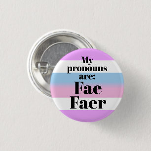 Badge Rond 2,50 Cm Mes pronoms sont : Fae Faer - drapeau bigender