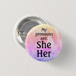 Badge Rond 2,50 Cm Mes pronouns sont : Elle