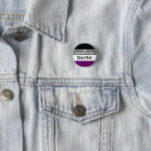 Badge Rond 2,50 Cm Mes pronouns sont : Elle/elle - drapeau asexuel/as (En situation)
