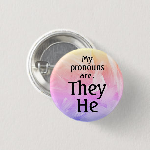 Badge Rond 2,50 Cm Mes pronouns sont : Ils He