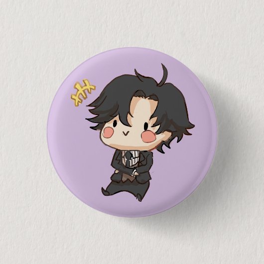 Badge Rond 2,50 Cm Messager mystique : Bouton heureux de Jumin Han (Devant)