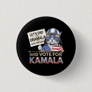 Badge Rond 2,50 Cm Mettons fin à la Dramala et votons pour Kamala