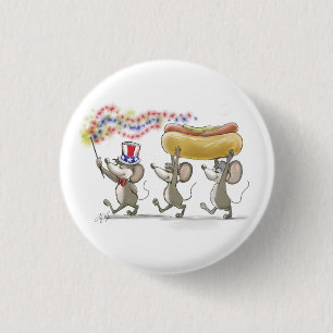 Badge Rond 2,50 Cm MIC, Mac et bouton heureux de Moe 4 juillet