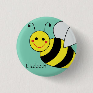 Badge Rond 2,50 Cm Mignon gaffez l'abeille personnalisée