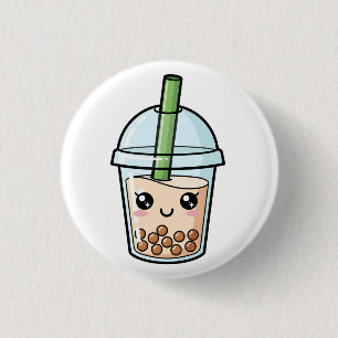 Badge Rond 2,50 Cm Mignon Kawaii Sourire Boba Tea