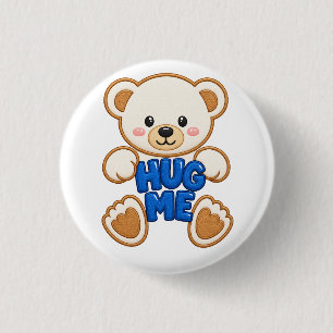 Badge Rond 2,50 Cm Mignon ours en peluche câlin Broderie Style Mignon