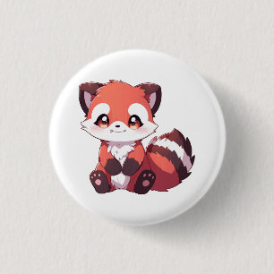 Badge Rond 2,50 Cm mignon panda roux