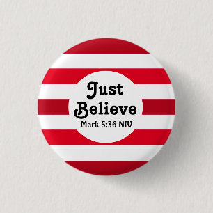 Badge Rond 2,50 Cm Mignon rouge et blanc croyez festive Noël