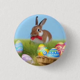 Badge Rond 2,50 Cm Mignonne Bunnyfor Pâques pour une humeur positive