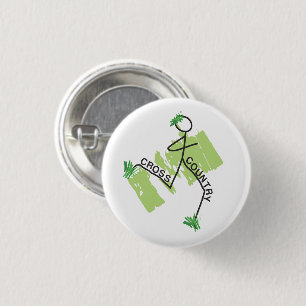 Badge Rond 2,50 Cm Mignonne Cross Country © Bouton du coureur d'herbe