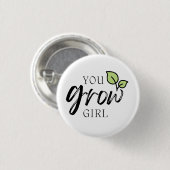 Badge Rond 2,50 Cm Mignonne, fille Plante Lover's (Devant & derrière)