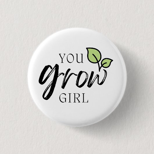 Badge Rond 2,50 Cm Mignonne, fille Plante Lover's (Devant)