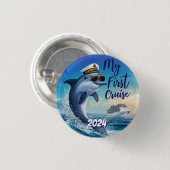 Badge Rond 2,50 Cm Mignonne ma première croisière personnalisée (Devant & derrière)